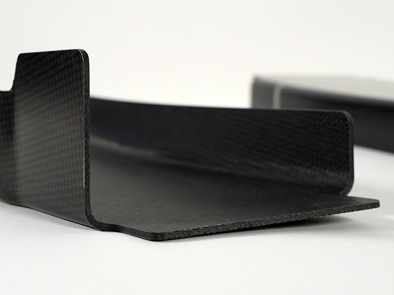 Carbon fiber cable raceway cover, detail