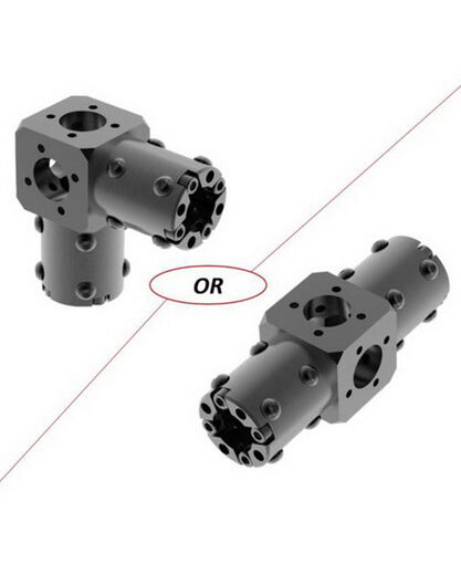 CARBONNect - Main Block with Two Adapters - Aluminum - For 1.0-inch ID Round Tubing