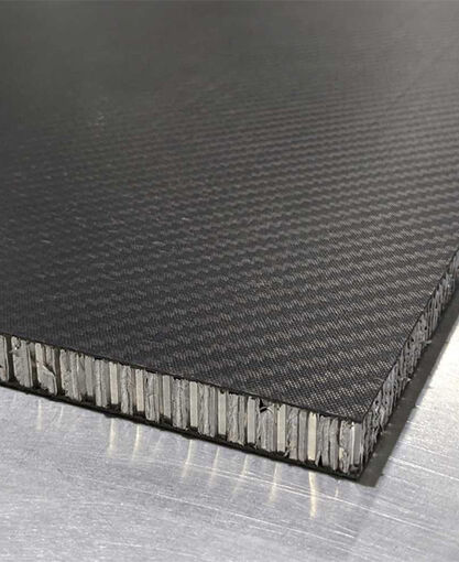 Sandwich Panel - Aluminum 3.1 Cubic ft Honeycomb Core (0.460") - Twill Carbon Fiber Skins (0.02") - Matte/Matte - 24 x 24 x 0.500 inch