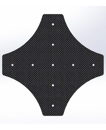 Gusset - 90 Degree Cross - For 1 Inch ID Square - With Pilot Holes
