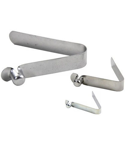 Single End Straight Spring Leg Button Clip - Fits Inside Tube Diameters 0.59 to 1.25 - Button Diameter 0.312 inch