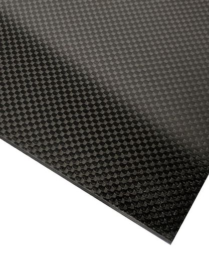 Carbon Fiber Plate - Plain Weave - Standard Modulus - Semi-Gloss - 24" x 18" x 5/64"