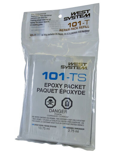 West System - 6 Mini Packs (0.56 fl. oz. each) - 105 Resin + 205 Hardener - 3.36 fl. oz.