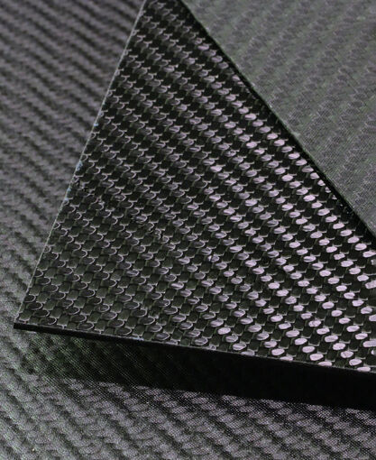Carbon Fiber Plate - Twill Weave - Standard Modulus - Gloss / Matte - 6" x 6" x 1/16"