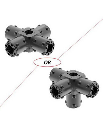 CARBONNect - Main Block with Four Adapters - Aluminum - For 1.5-inch ID Round Tubing