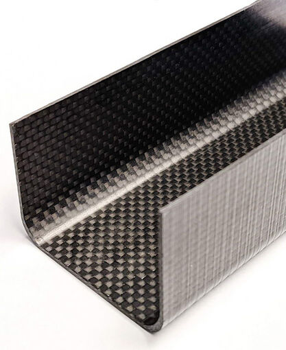 Carbon Fiber - C-Channel - Plain Weave - 3.0 base x 1.50 leg x 0.05 wall x 36 long INCHES