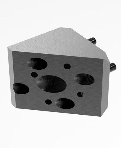 Fixed 45 Degree Angle Adapter – Main Block (MB) to Round Adapter (AD) – For 1.5-inch ID Round Tubing