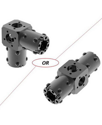 CARBONNect - Main Block with Two Adapters - Aluminum - For 2.0-inch ID Round Tubing