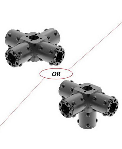CARBONNect - Main Block with Four Adapters - Aluminum - For 2.0-inch ID Round Tubing