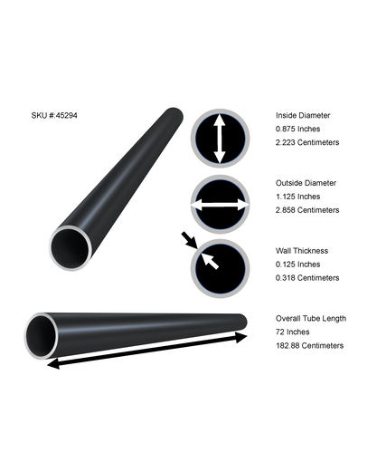 Tube - Glass Scrim Inner & Outer - Bicycle - Steerer - 0.875 x 1.125 x 72 Inch (length cutting required)