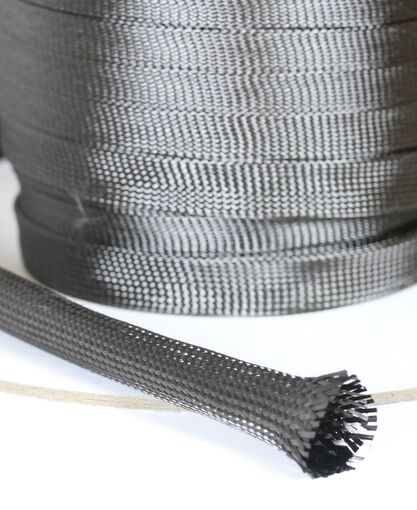 Dry Braided Carbon Fiber Sleeve - Biaxial +/-45° - Light-Weight -  (+options)
