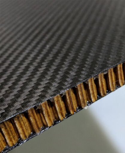 Sandwich Panel - Aramid 3 Cubic ft Honeycomb Core (0.71") - Twill Carbon Fiber Skins (0.02") - Matte/Matte - 50 x 100 x 0.750 inch (Requires Shipping Crate + Freight) (Untrimmed)