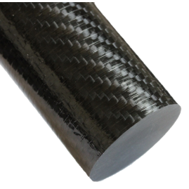 Twill Overwrapped Carbon Fiber Unsanded Pultruded Rod 1.50 inch OD