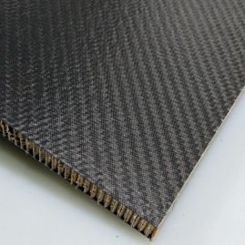 Sandwich Panel - Aramid 3lb/ft^3 Honeycomb Core (0.085") - Twill Carbon Fiber Skins (0.02") - Matte/Matte - 50 x 100 x 0.125 inch (Requires Shipping Crate + Freight) (Untrimmed)