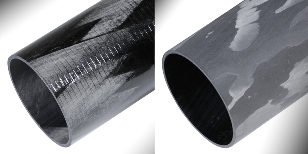 Filament Wound Carbon Fiber Tubes - Unsanded, Sanded
