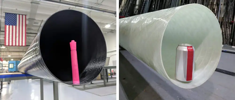 Large diameter custom composite tubes